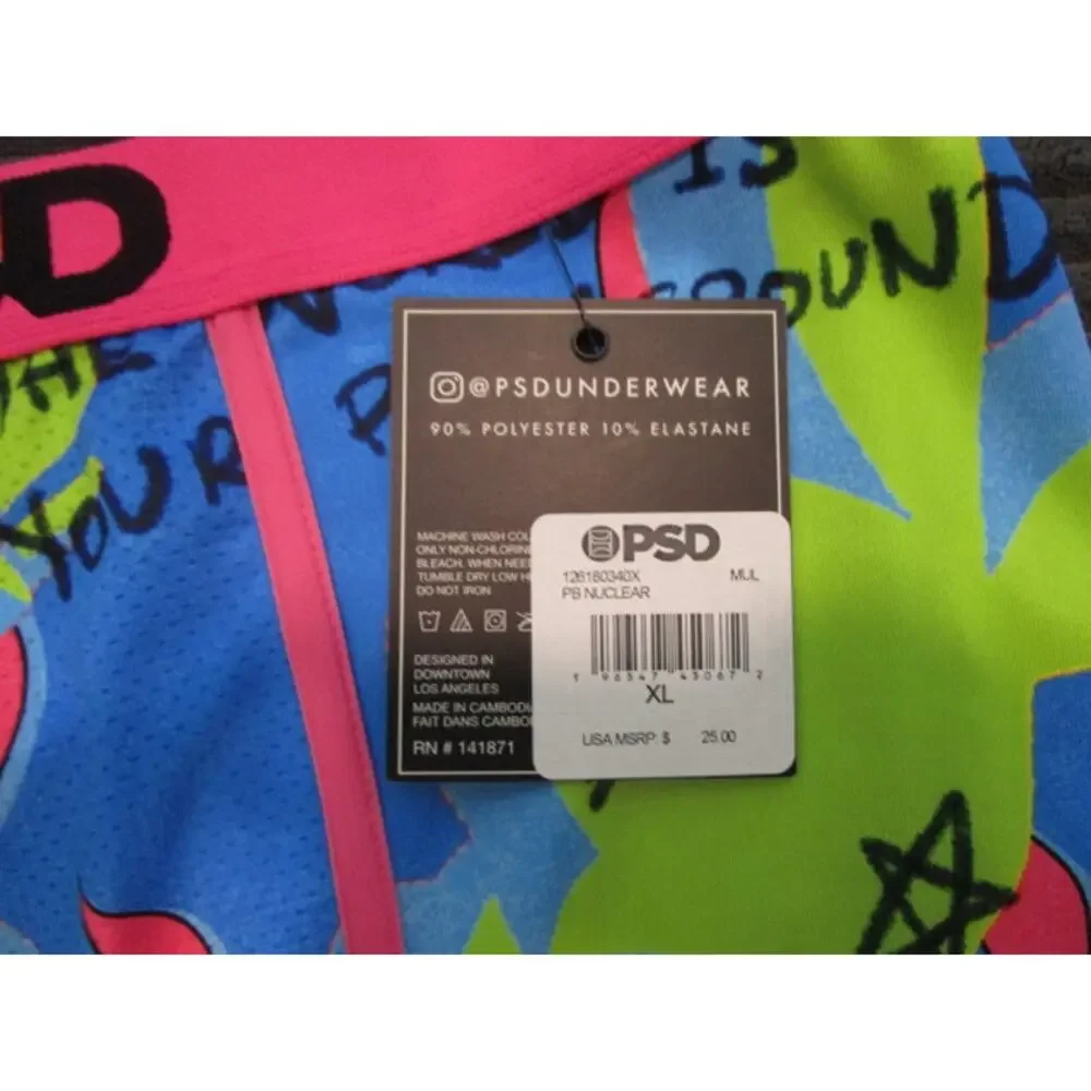 PSD Playboy Nuclear Neon Colors Men's XL Underwear Boxer Briefs